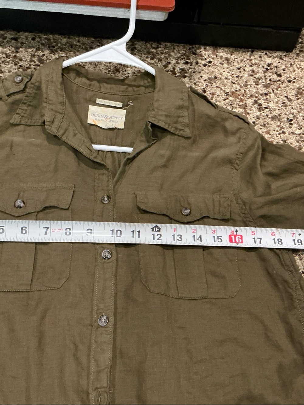 Ralph Lauren Denim & Supply Olive Utility Button Down Shirt Women’s Military - Picture 5 of 5